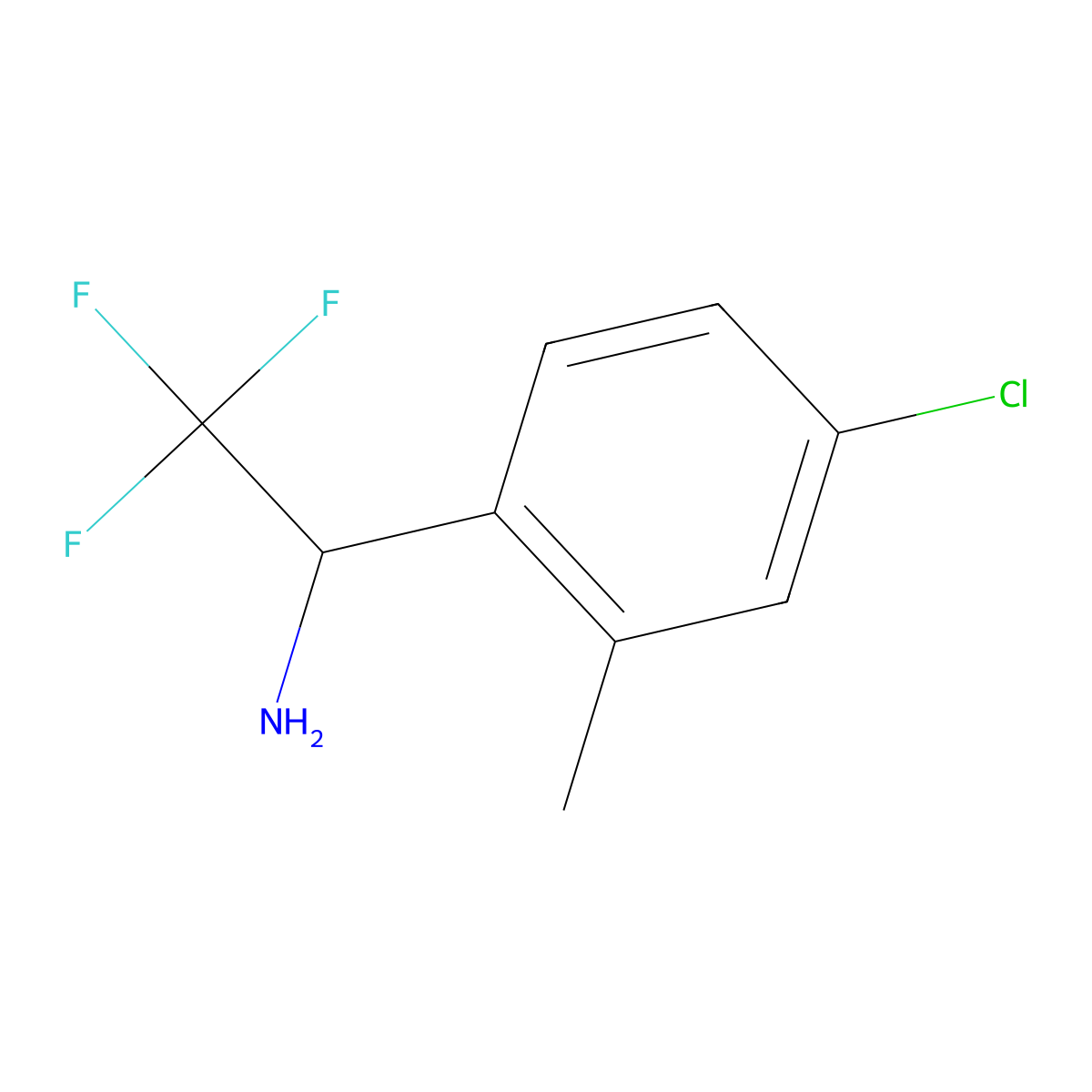 (R)-1-(4-Chloro-2-methylphenyl)-2,2,2-trifluoroethan-1-amine molecular structure, CAS 1213223-69-8