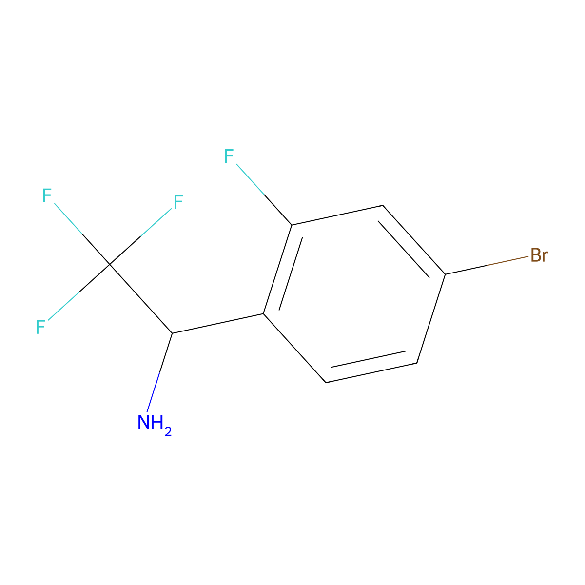(R)-1-(4-Bromo-2-fluorophenyl)-2,2,2-trifluoroethan-1-amine molecular structure, CAS 1213223-86-9