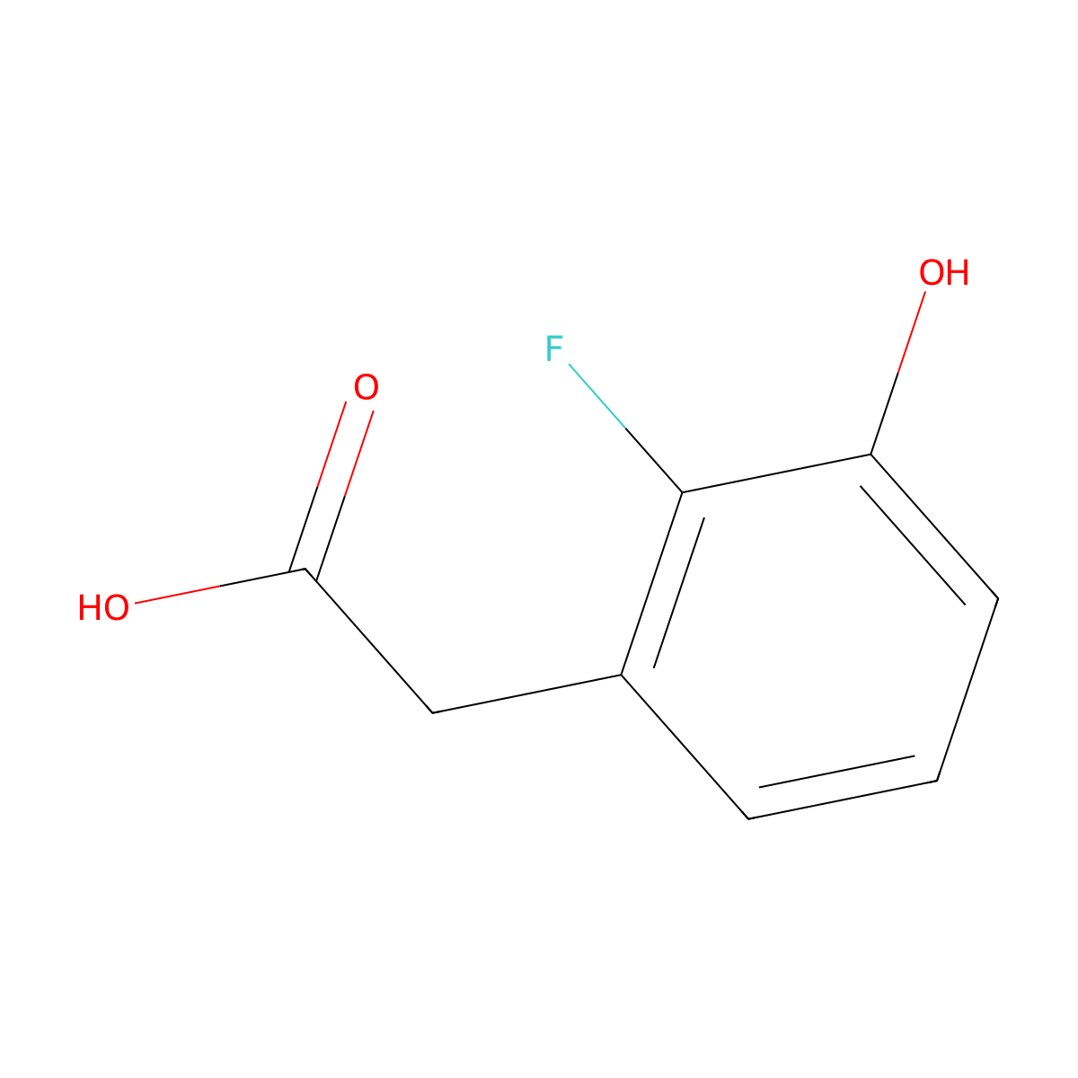 2-(2-Fluoro-3-hydroxyphenyl)acetic acid molecular structure, CAS 1213229-25-4