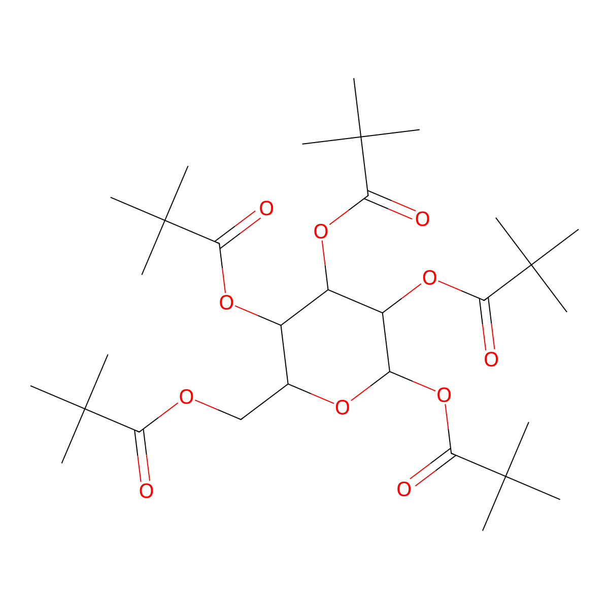 1,2,3,4,6-Penta-O-pivaloyl-D-glucopyranoside molecular structure, CAS 1213234-53-7