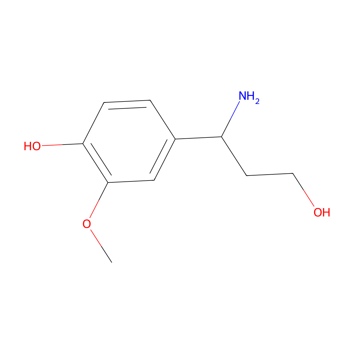 (r)-3-(4-Hydroxy-3-methoxyphenyl)-beta-alaninol molecular structure, CAS 1213299-60-5