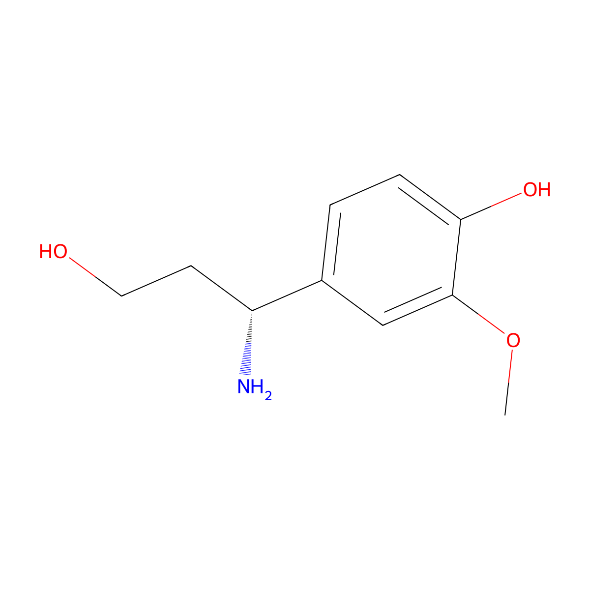 (r)-3-(4-Hydroxy-3-methoxyphenyl)-beta-alaninol molecular structure, CAS 1213299-60-5