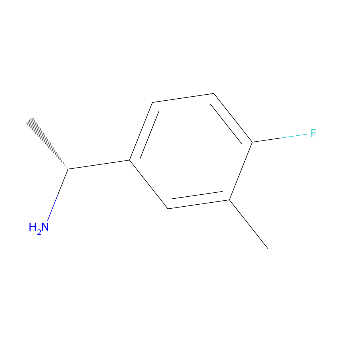 (1R)-1-(4-fluoro-3-methylphenyl)ethan-1-amine molecular structure, CAS 1213299-62-7