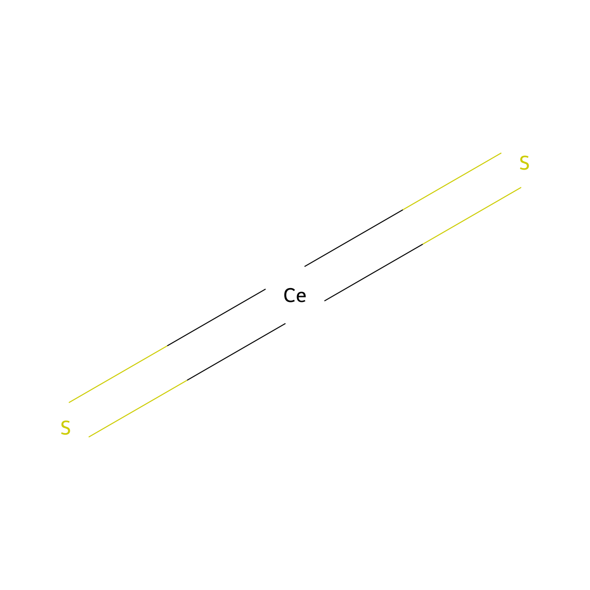 Cerium disulfide molecular structure, CAS 12133-58-3