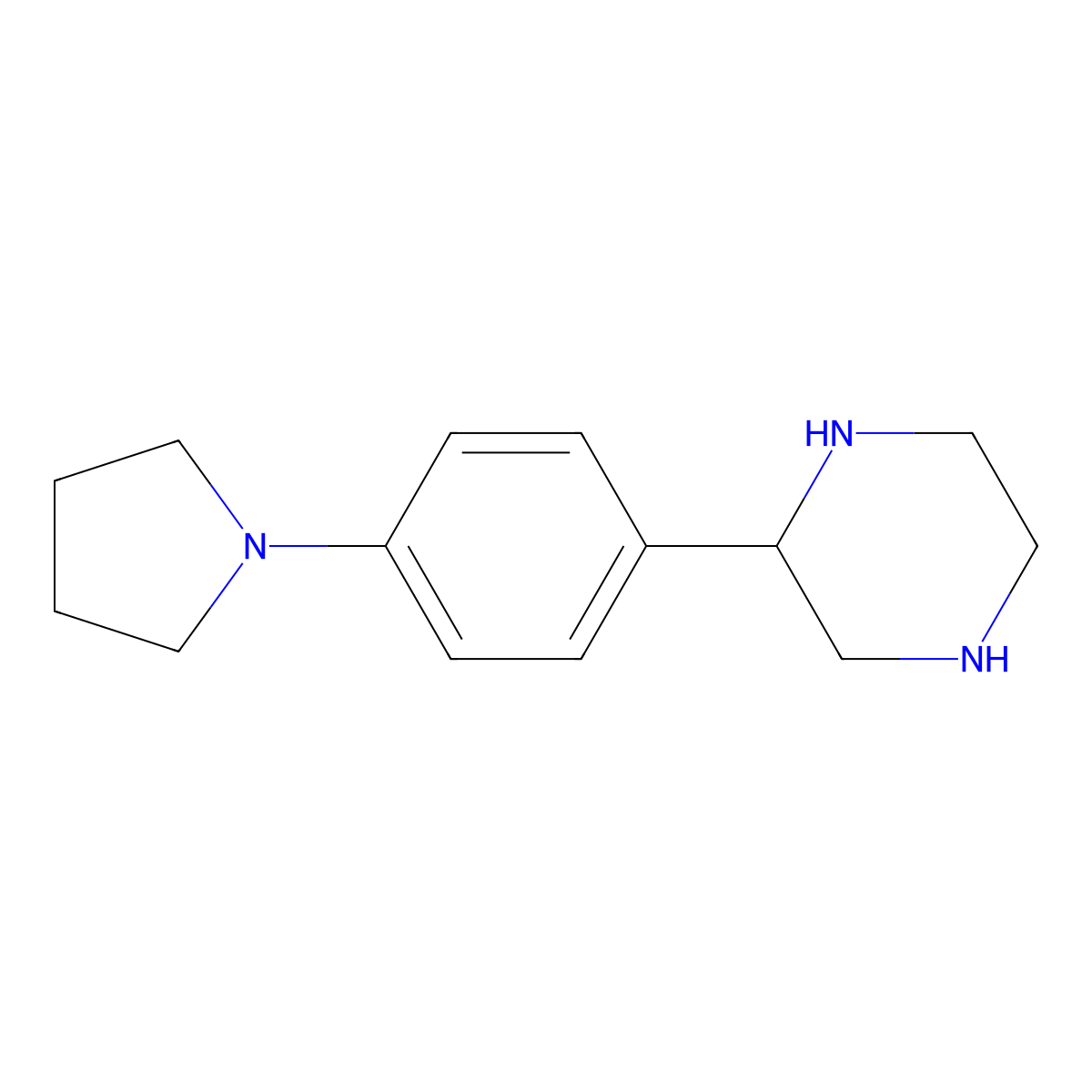 (2R)-2-[4-(1-Pyrrolidinyl)phenyl]piperazine molecular structure, CAS 1213302-36-3