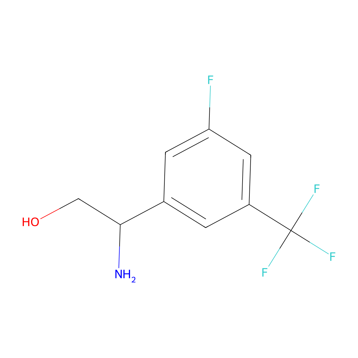 (2S)-2-amino-2-[3-fluoro-5-(trifluoromethyl)phenyl]ethan-1-ol molecular structure, CAS 1213302-51-2