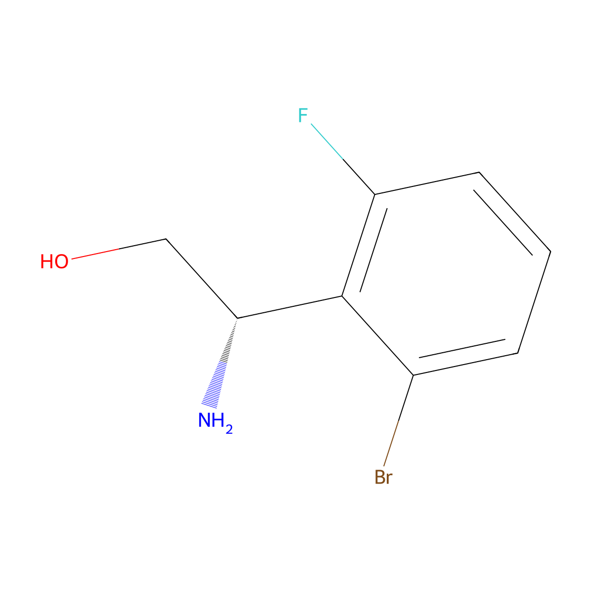 (2S)-2-Amino-2-(2-bromo-6-fluorophenyl)ethan-1-OL molecular structure, CAS 1213303-06-0