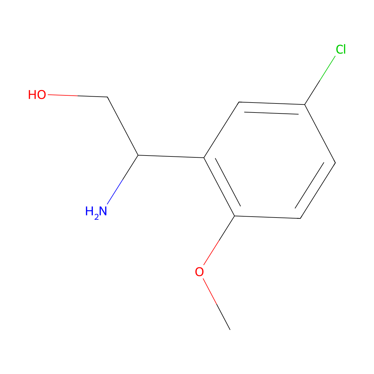 (2S)-2-Amino-2-(5-chloro-2-methoxyphenyl)ethan-1-OL molecular structure, CAS 1213303-07-1