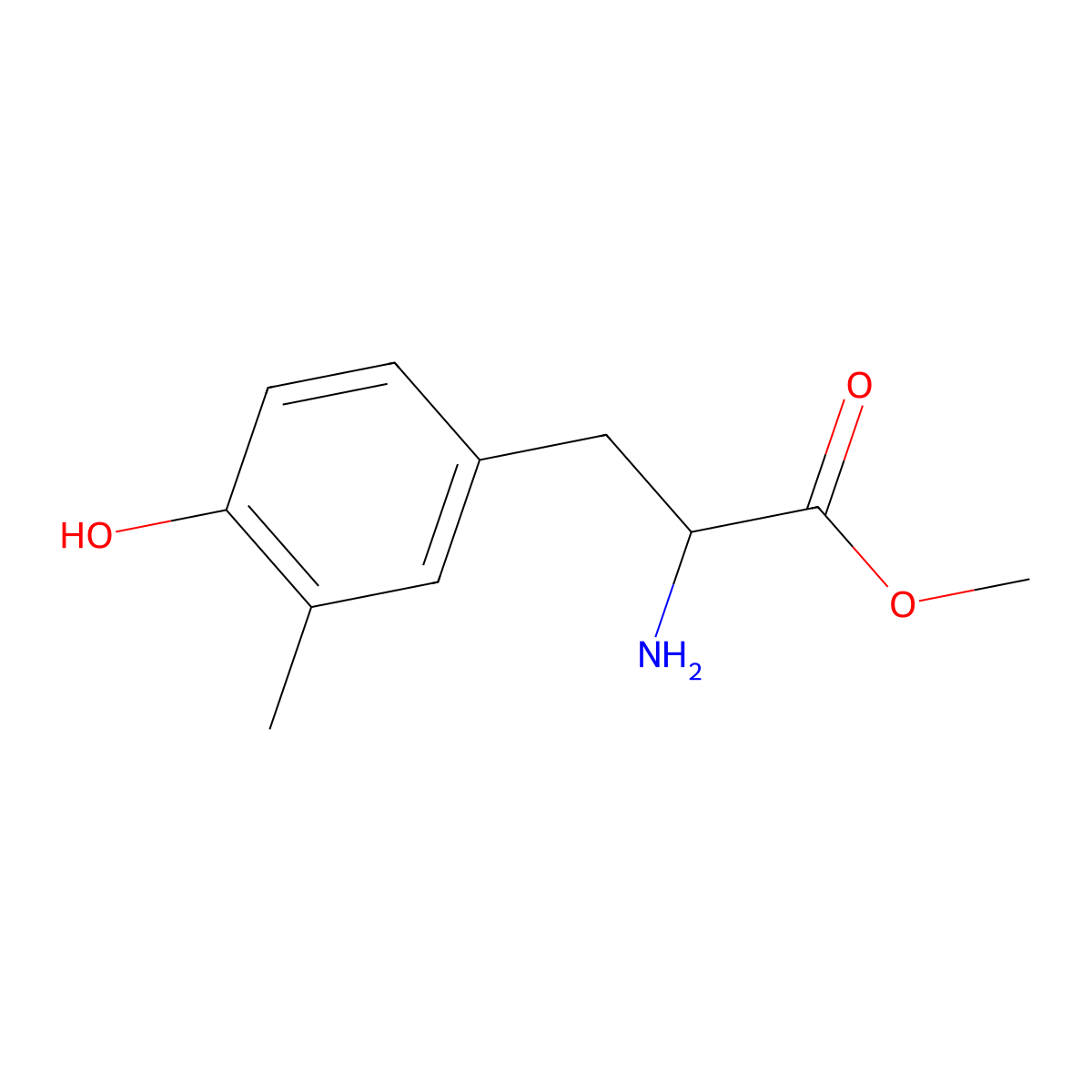 Methyl (R)-2-amino-3-(4-hydroxy-3-methylphenyl)propanoate molecular structure, CAS 1213303-08-2