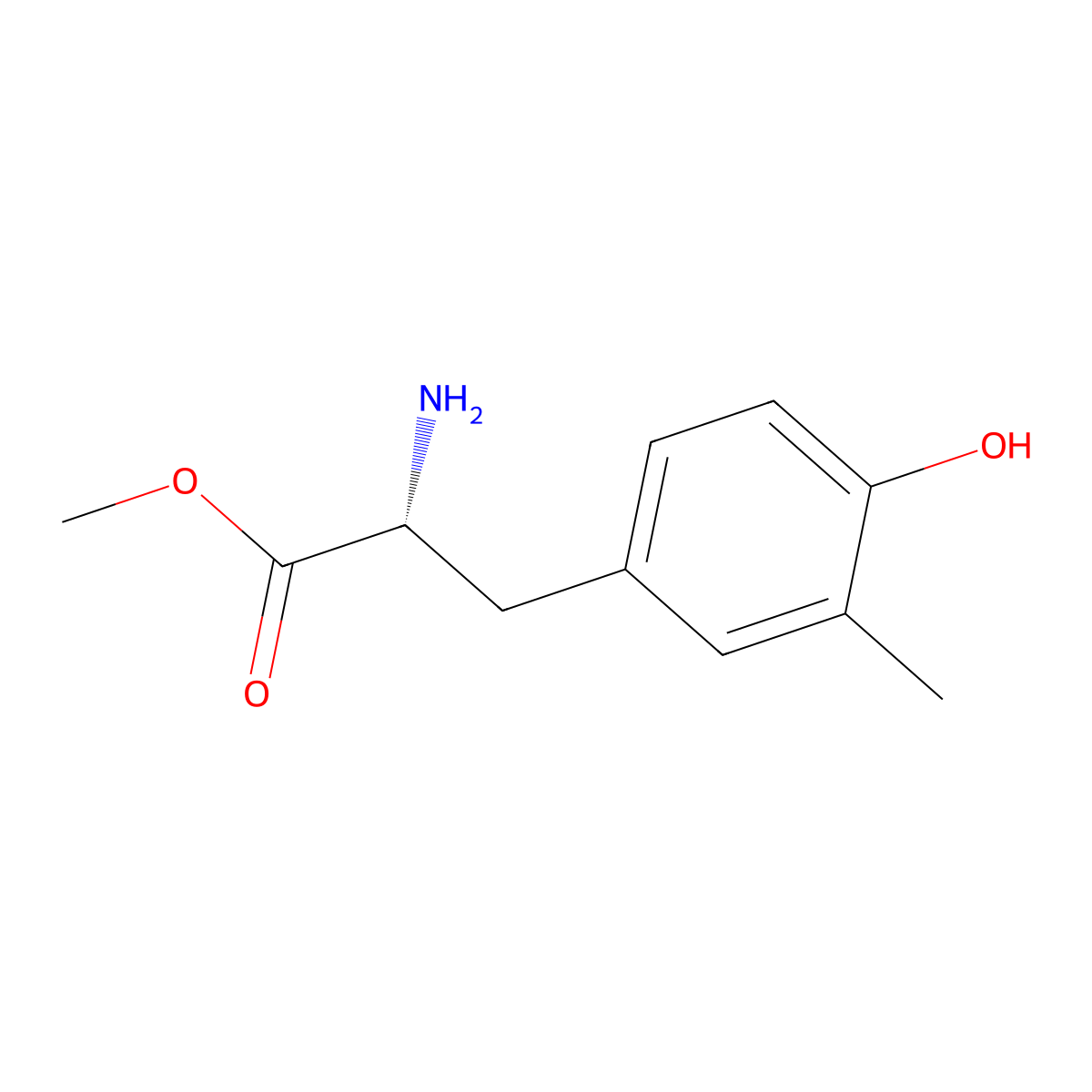 Methyl (R)-2-amino-3-(4-hydroxy-3-methylphenyl)propanoate molecular structure, CAS 1213303-08-2