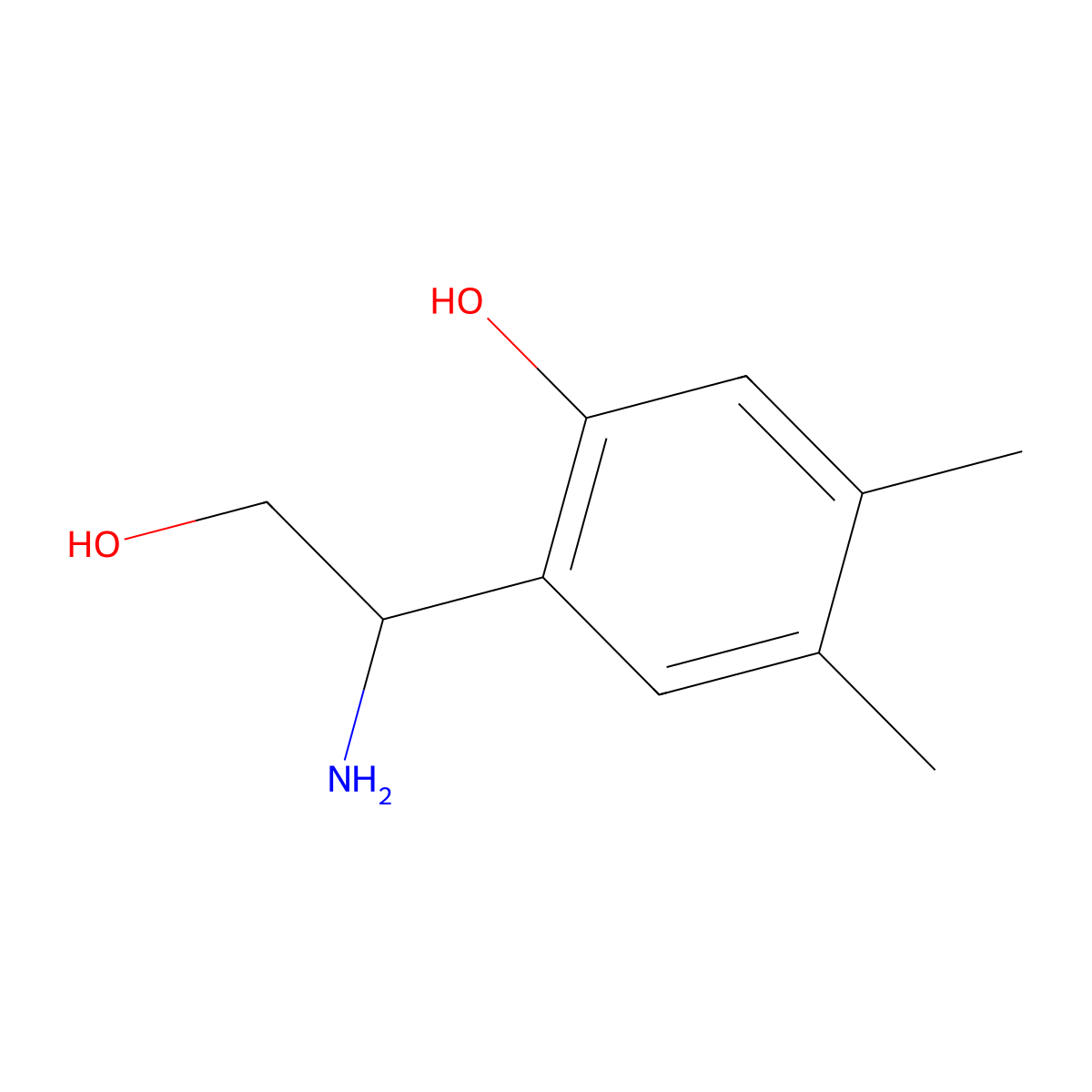 2-[(1S)-1-amino-2-hydroxyethyl]-4,5-dimethylphenol molecular structure, CAS 1213303-35-5