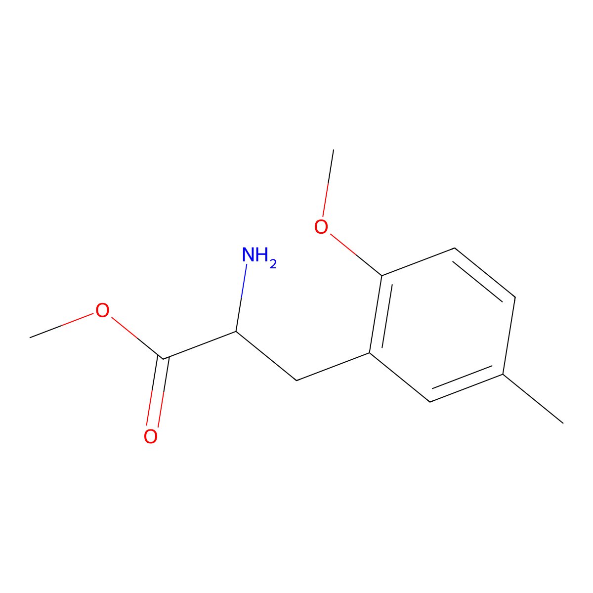 Methyl (R)-2-amino-3-(2-methoxy-5-methylphenyl)propanoate molecular structure, CAS 1213304-49-4