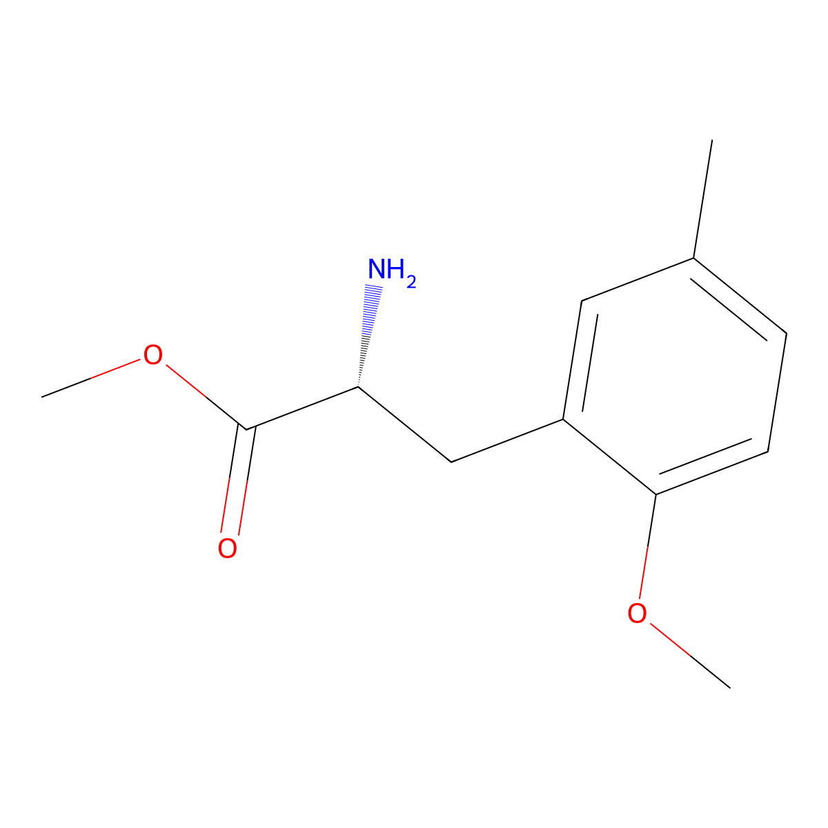 Methyl (R)-2-amino-3-(2-methoxy-5-methylphenyl)propanoate molecular structure, CAS 1213304-49-4