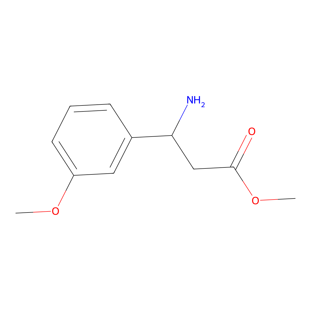 Methyl (R)-3-amino-3-(3-methoxyphenyl)propanoate molecular structure, CAS 1213306-01-4