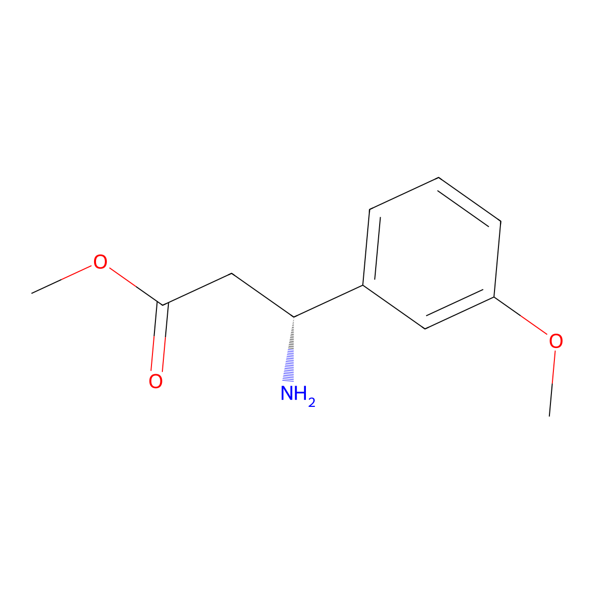 Methyl (R)-3-amino-3-(3-methoxyphenyl)propanoate molecular structure, CAS 1213306-01-4