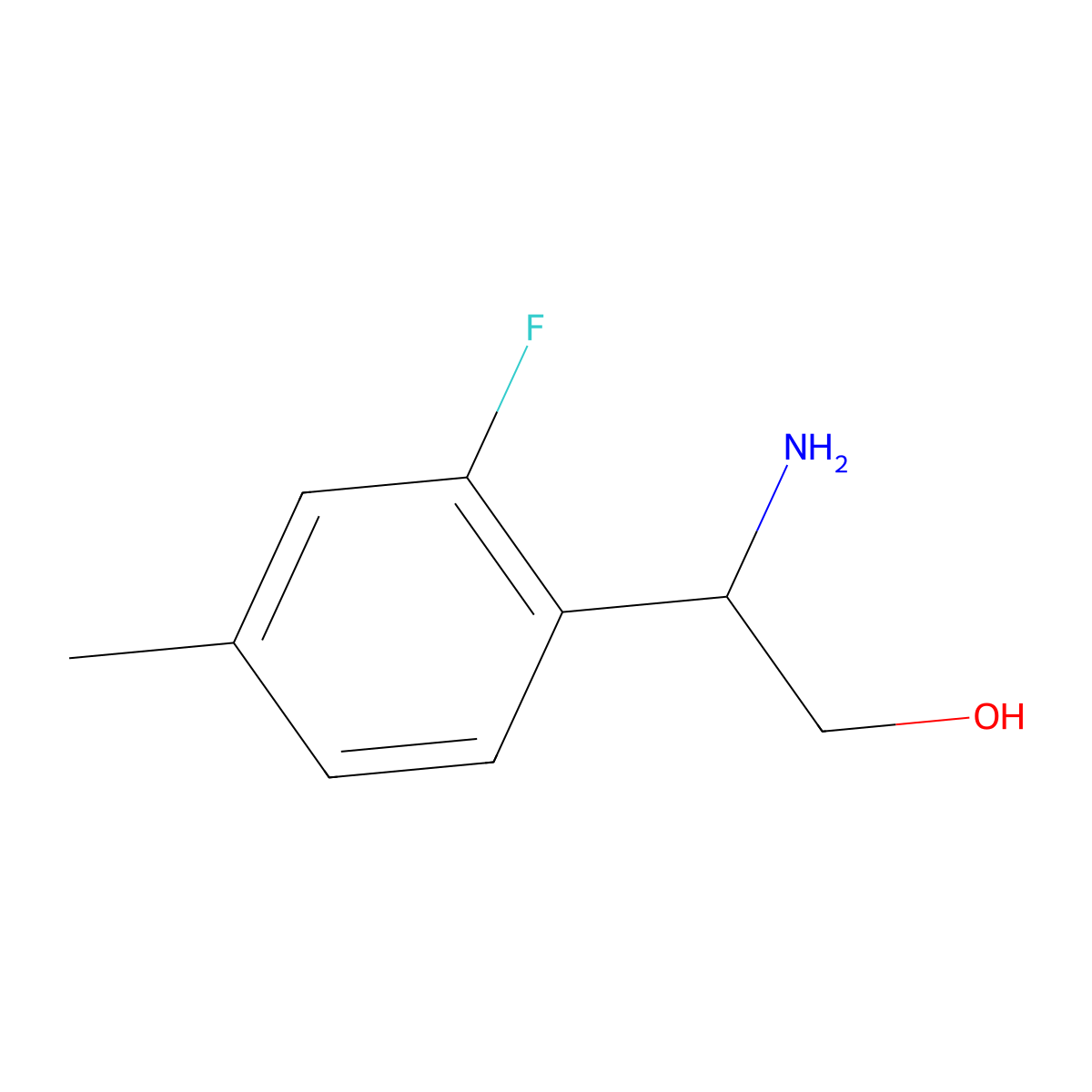 (r)-2-Amino-2-(2-fluoro-4-methylphenyl)ethan-1-ol molecular structure, CAS 1213309-10-4