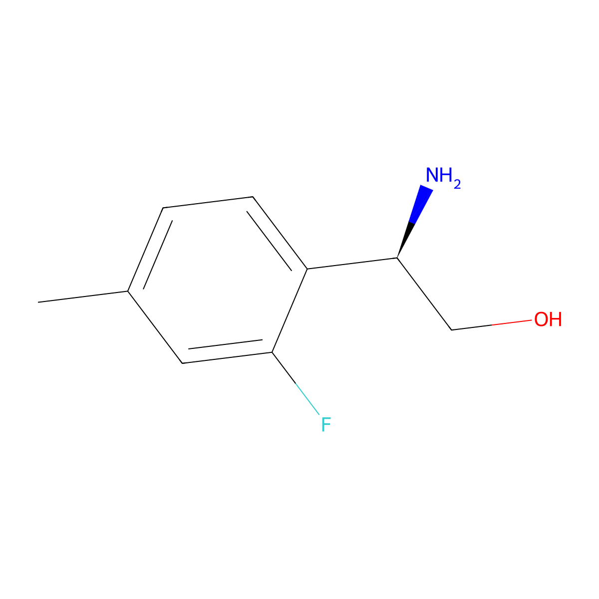 (r)-2-Amino-2-(2-fluoro-4-methylphenyl)ethan-1-ol molecular structure, CAS 1213309-10-4