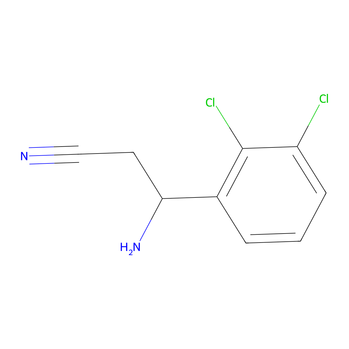 (3S)-3-Amino-3-(2,3-dichlorophenyl)propanenitrile molecular structure, CAS 1213309-51-3