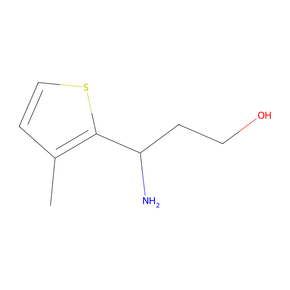 (3R)-3-amino-3-(3-methylthiophen-2-yl)propan-1-ol molecular structure, CAS 1213309-69-3