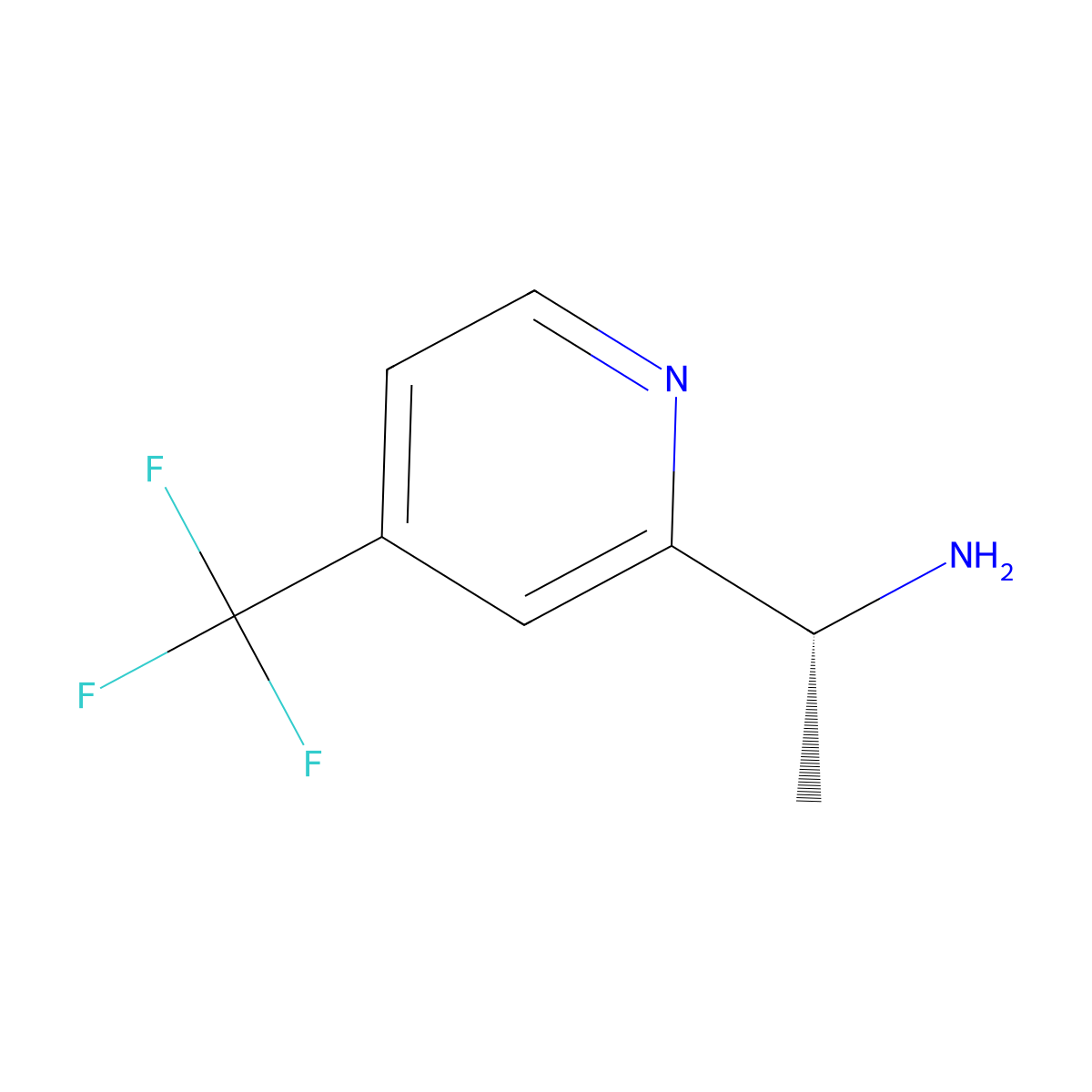 (R)-1-(4-(Trifluoromethyl)pyridin-2-yl)ethan-1-amine molecular structure, CAS 1213310-67-8