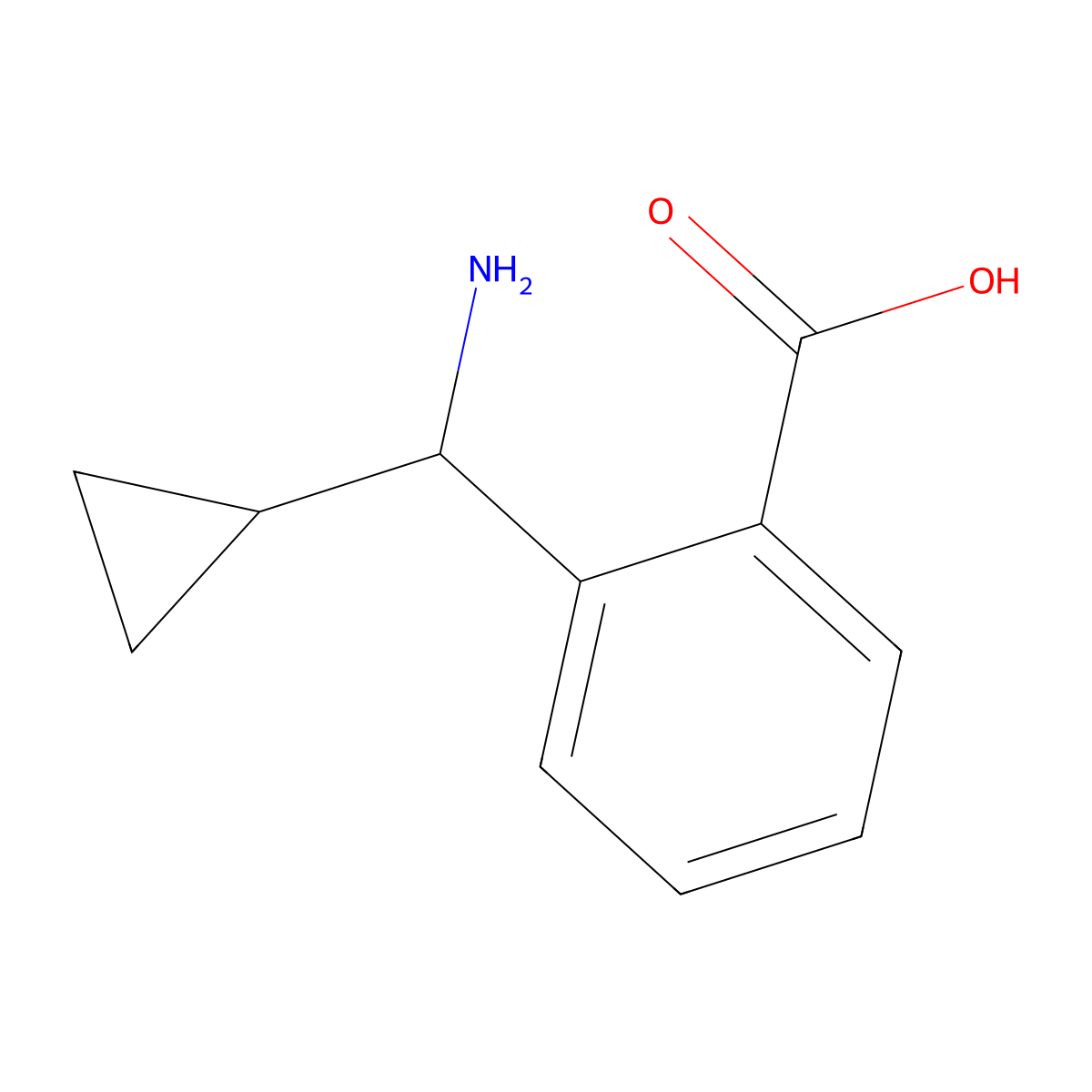 (S)-2-(amino(cyclopropyl)methyl)benzoic acid hydrochloride molecular structure, CAS 1213311-32-0