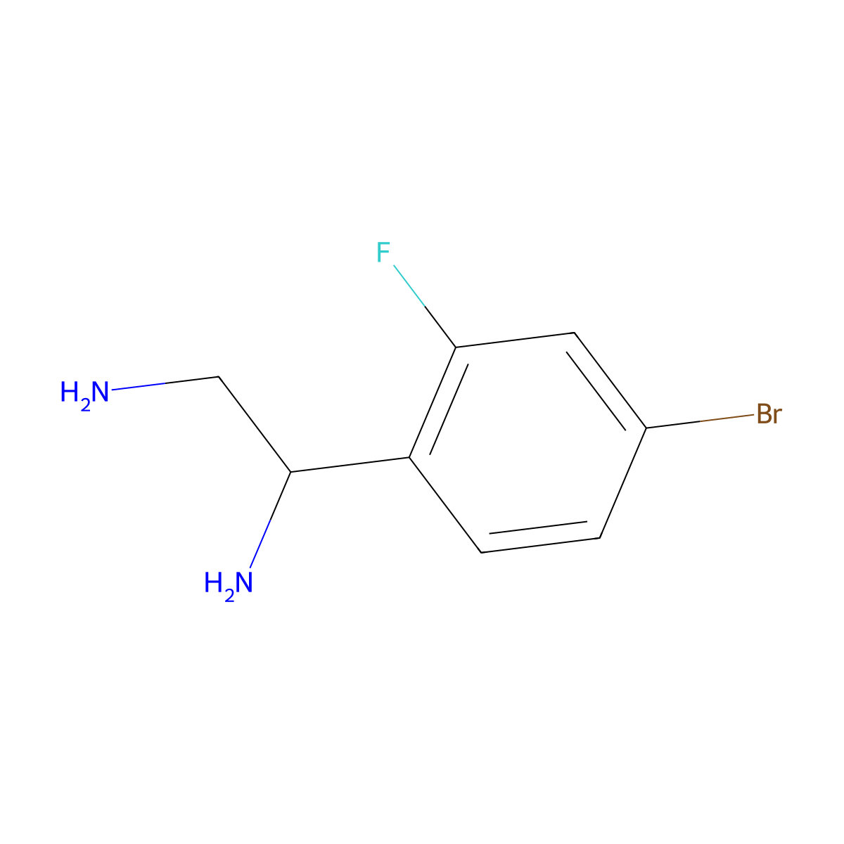 (1R)-1-(4-Bromo-2-fluorophenyl)ethane-1,2-diamine molecular structure, CAS 1213311-39-7
