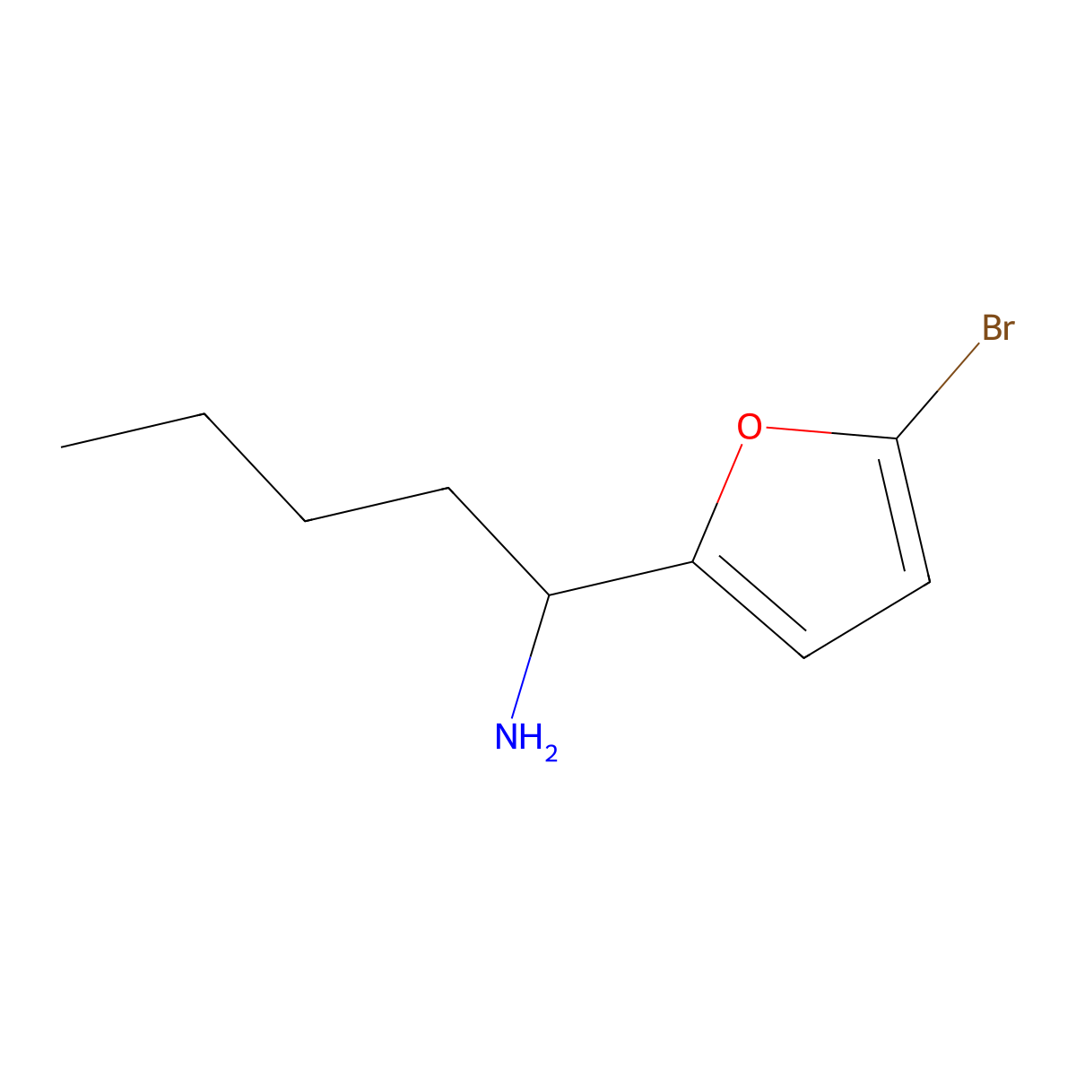 (R)-1-(5-Bromofuran-2-yl)pentan-1-amine molecular structure, CAS 1213312-33-4