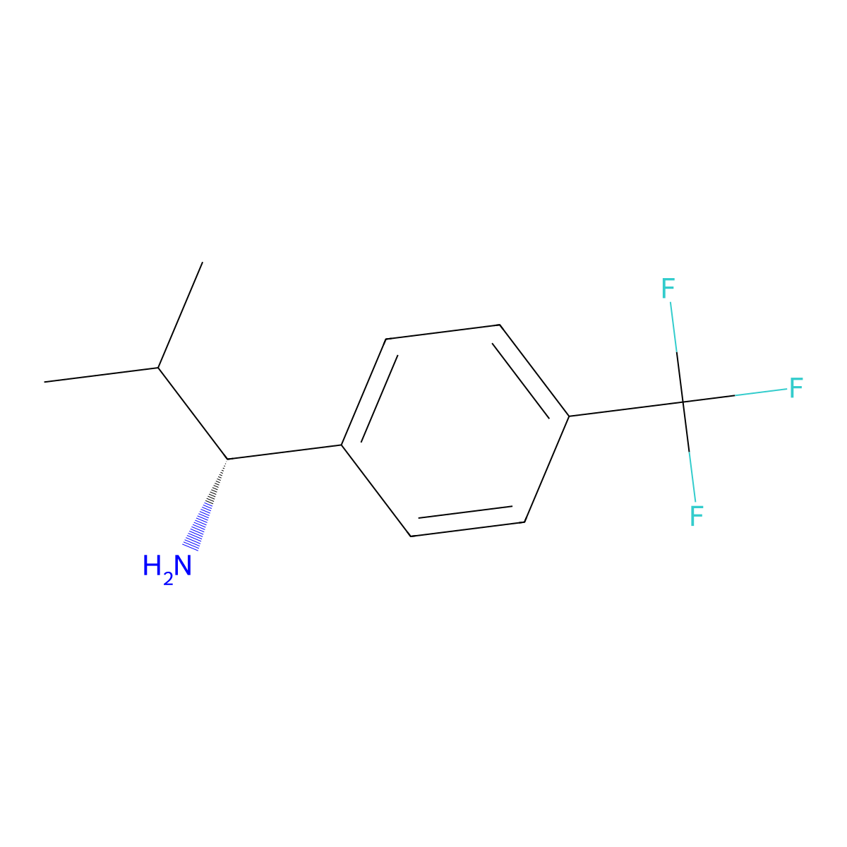 (R)-2-Methyl-1-(4-(trifluoromethyl)phenyl)propan-1-amine molecular structure, CAS 1213313-27-9
