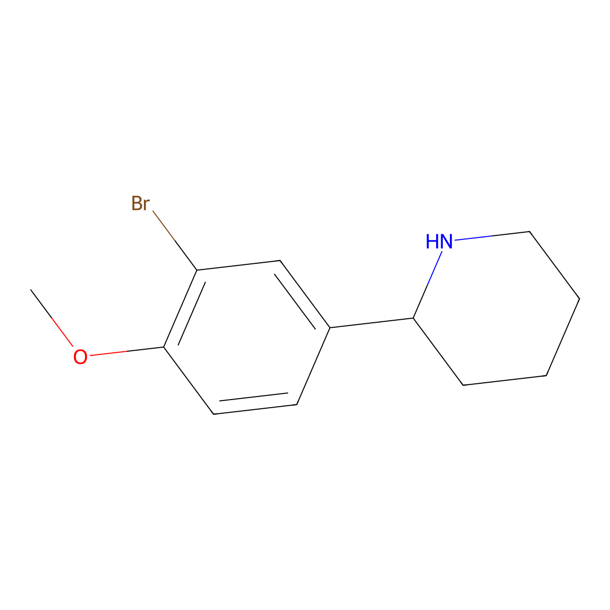(R)-2-(3-Bromo-4-methoxyphenyl)piperidine molecular structure, CAS 1213314-00-1