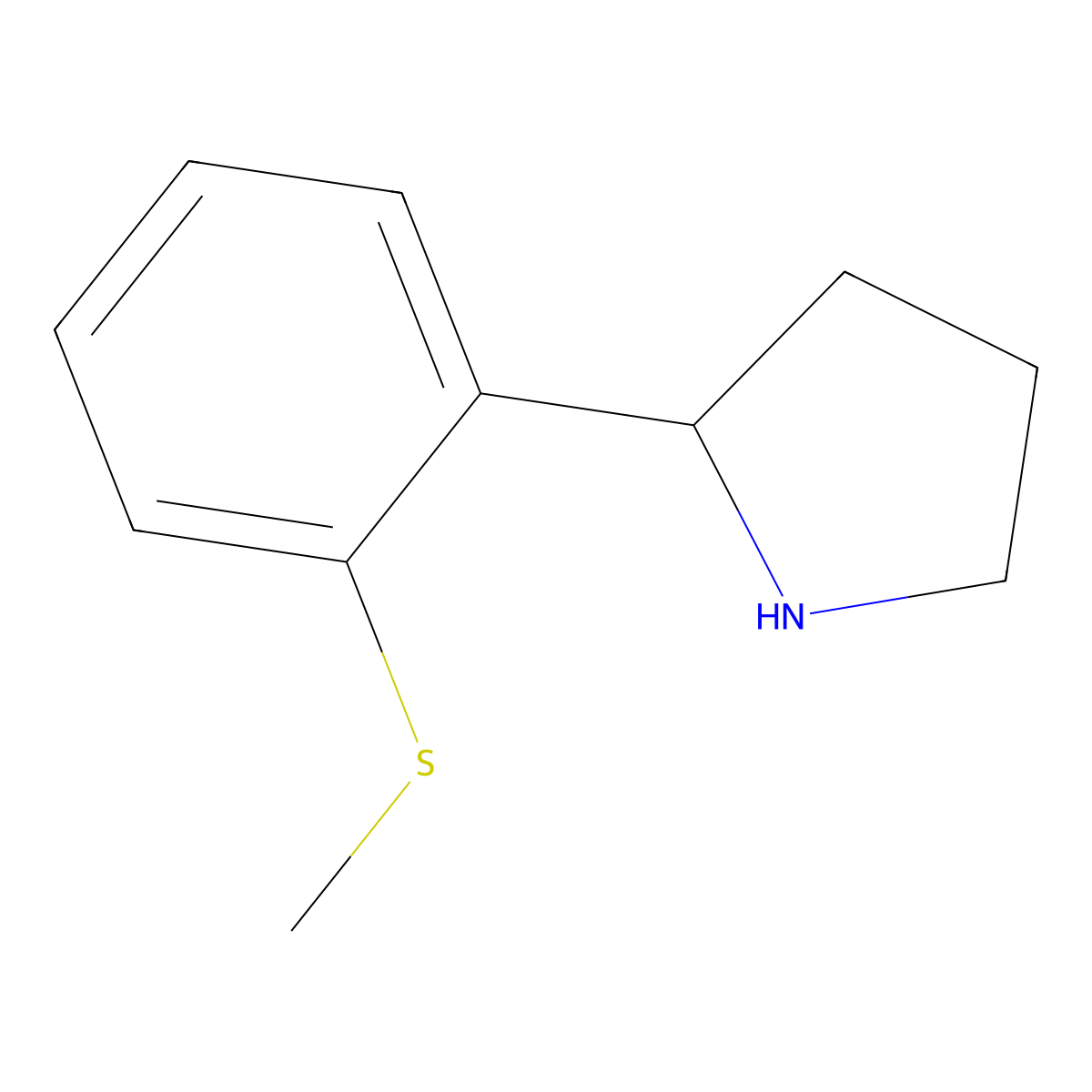 (R)-2-(2-(Methylthio)phenyl)pyrrolidine molecular structure, CAS 1213314-31-8