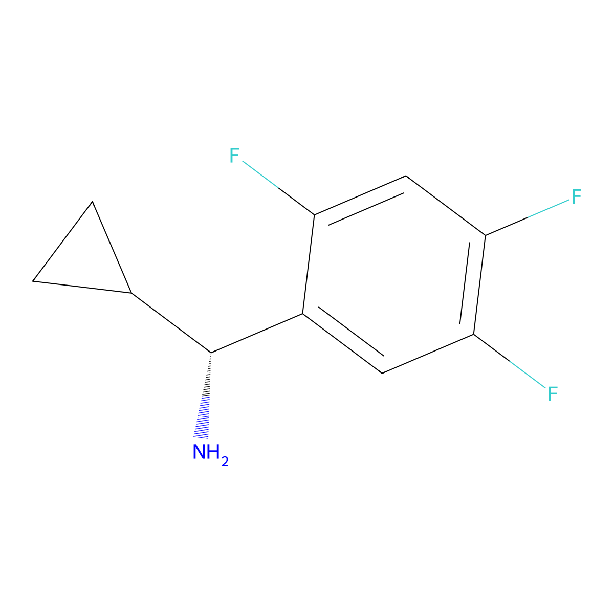 (R)-Cyclopropyl(2,4,5-trifluorophenyl)methanamine molecular structure, CAS 1213314-51-2