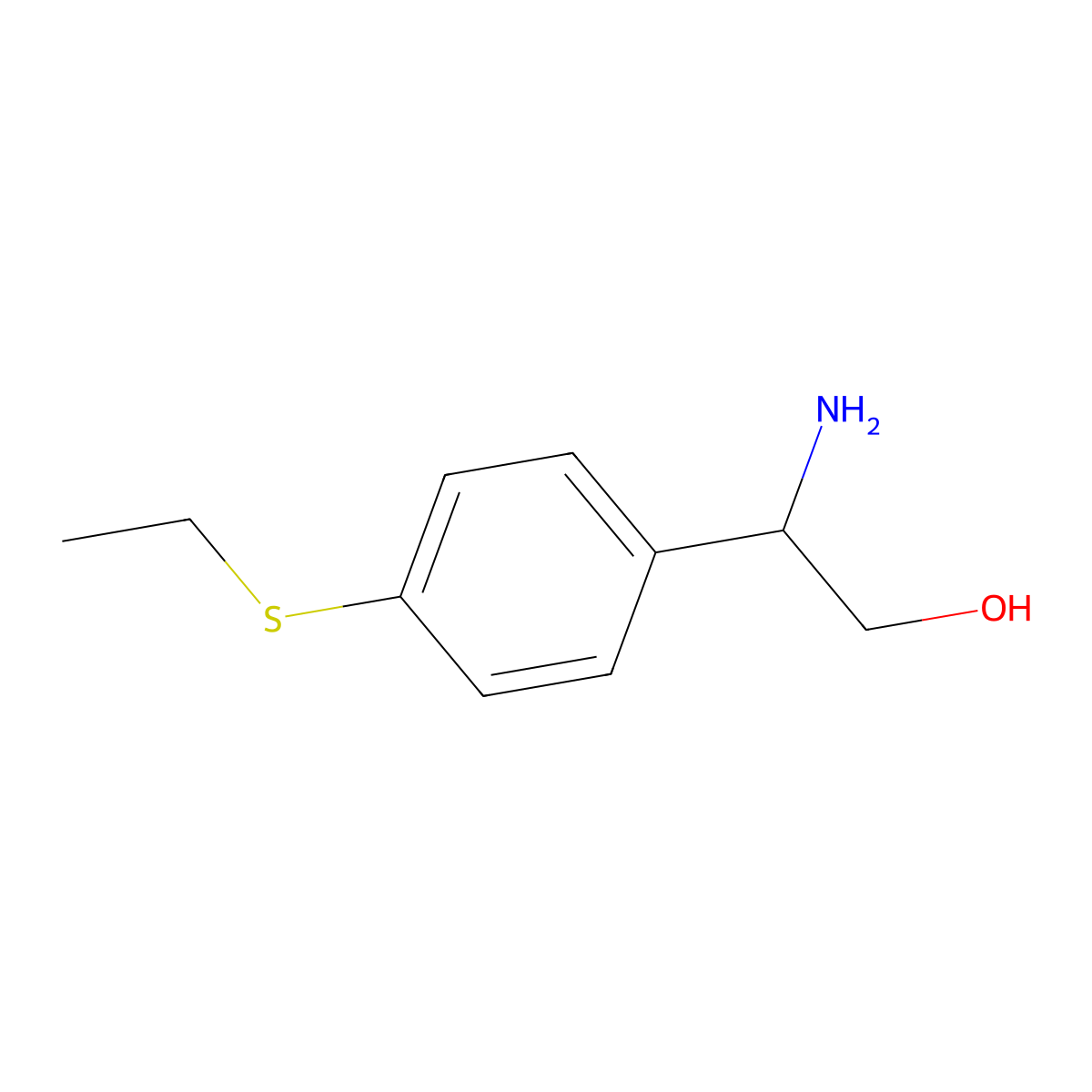 (2R)-2-amino-2-[4-(ethylsulfanyl)phenyl]ethan-1-ol molecular structure, CAS 1213315-31-1