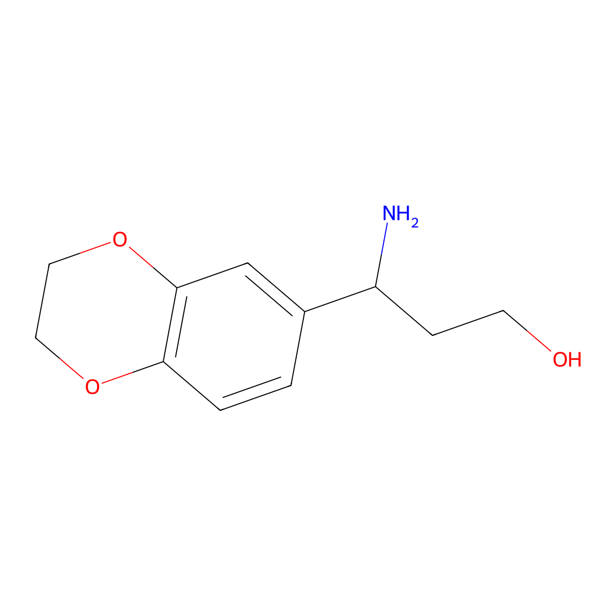 (3R)-3-amino-3-(2,3-dihydro-1,4-benzodioxin-6-yl)propan-1-ol molecular structure, CAS 1213315-39-9