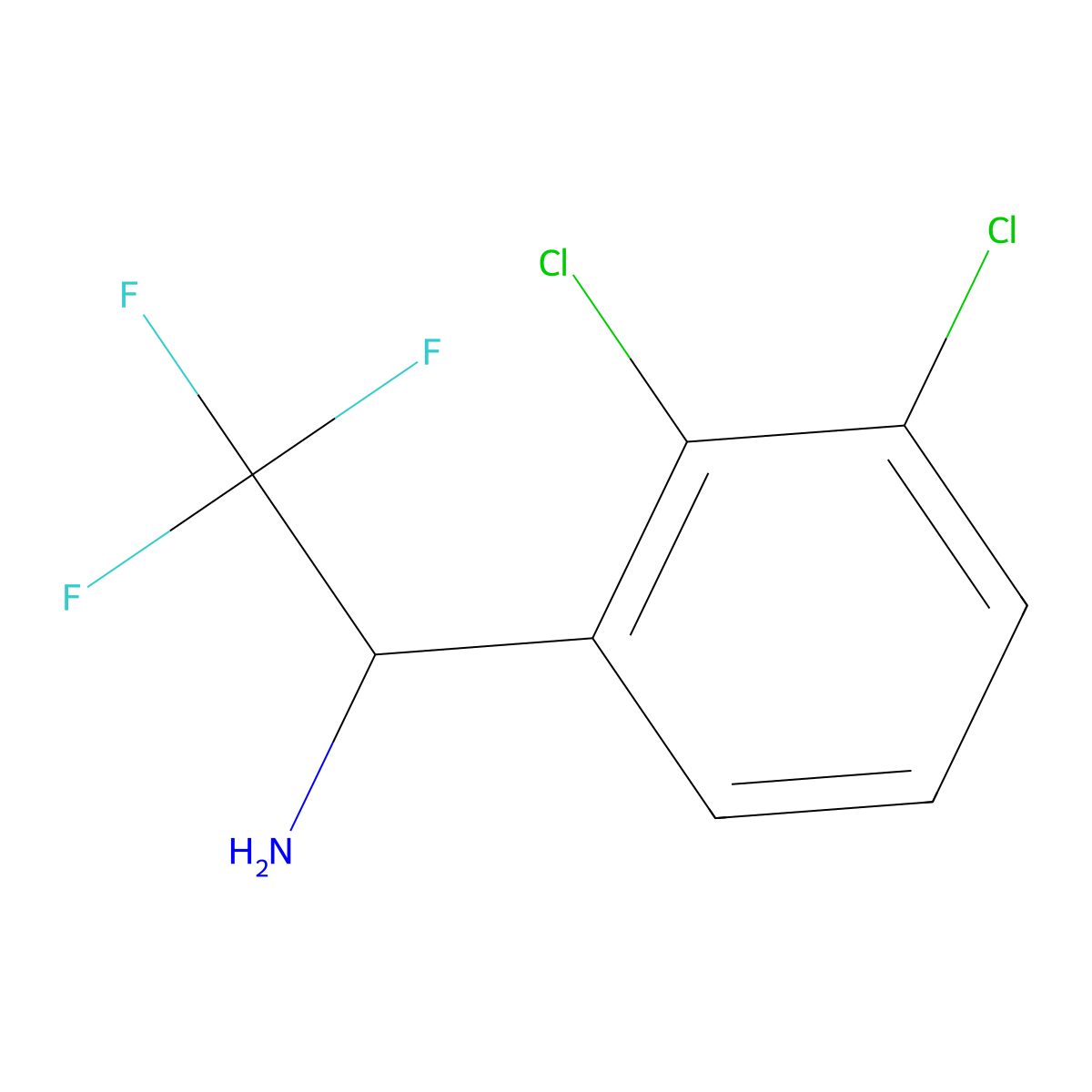 (1S)-1-(2,3-Dichlorophenyl)-2,2,2-trifluoroethanamine molecular structure, CAS 1213317-62-4