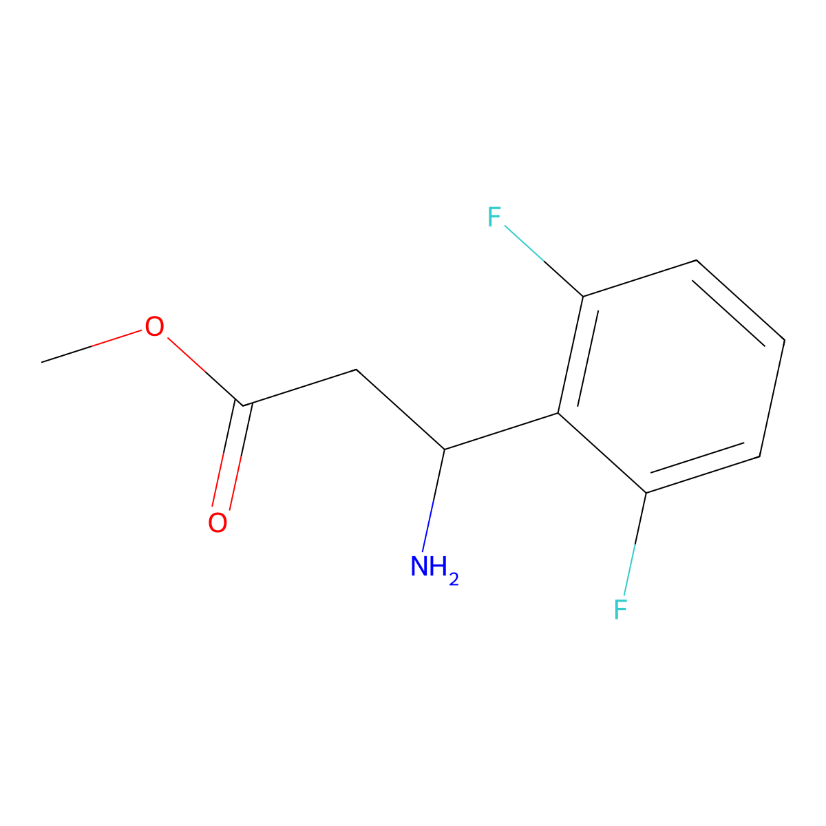 Methyl (3S)-3-amino-3-(2,6-difluorophenyl)propanoate molecular structure, CAS 1213318-21-8