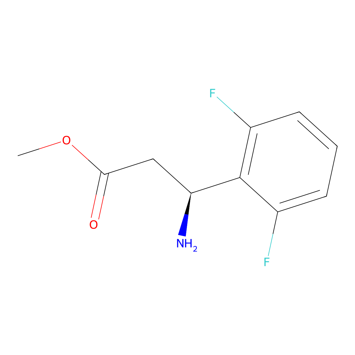 Methyl (3S)-3-amino-3-(2,6-difluorophenyl)propanoate molecular structure, CAS 1213318-21-8
