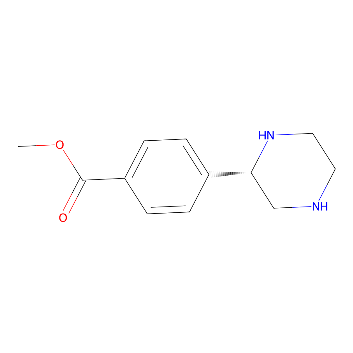methyl (S)-4-(piperazin-2-yl)benzoate molecular structure, CAS 1213320-80-9