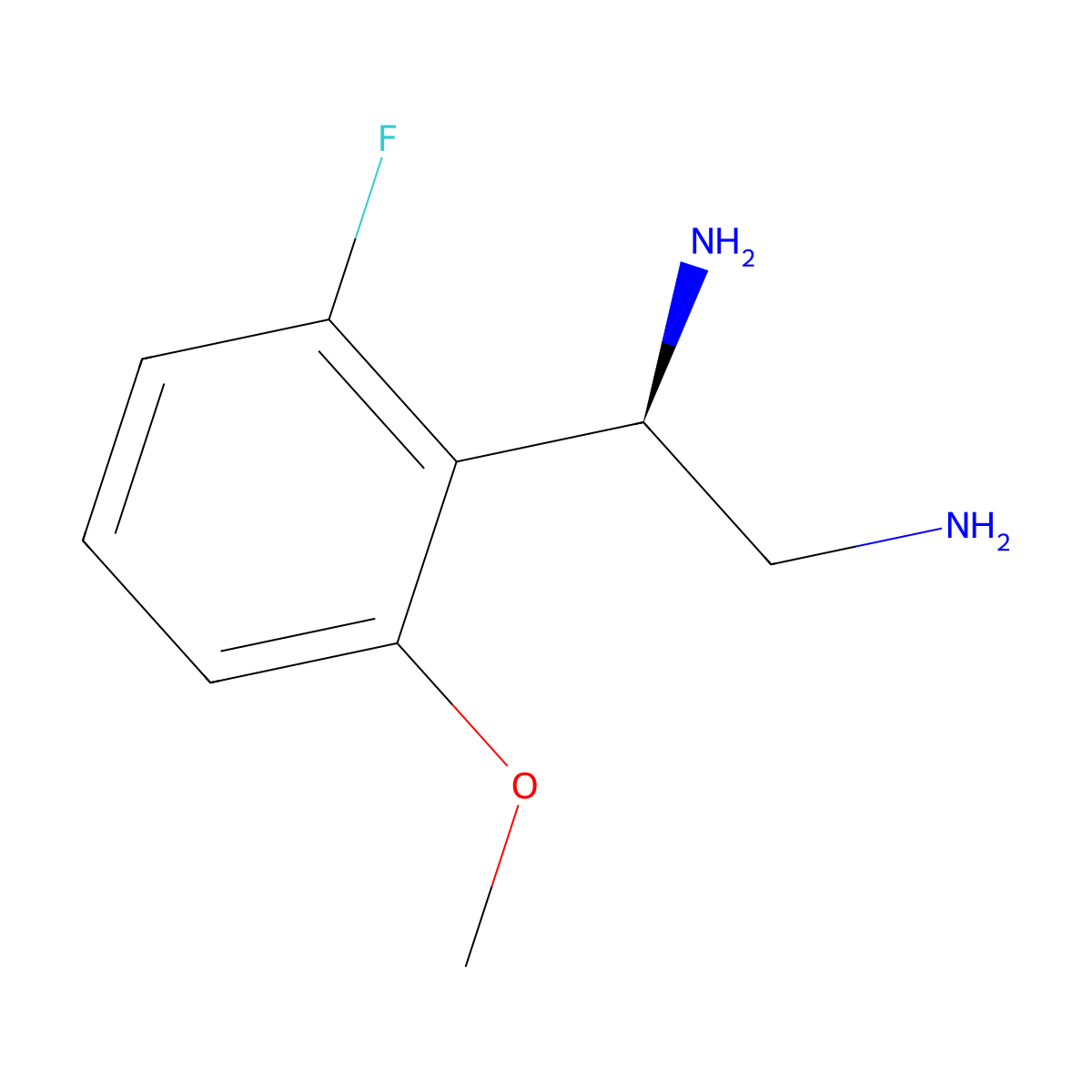 (1R)-1-(6-Fluoro-2-methoxyphenyl)ethane-1,2-diamine molecular structure, CAS 1213321-84-6