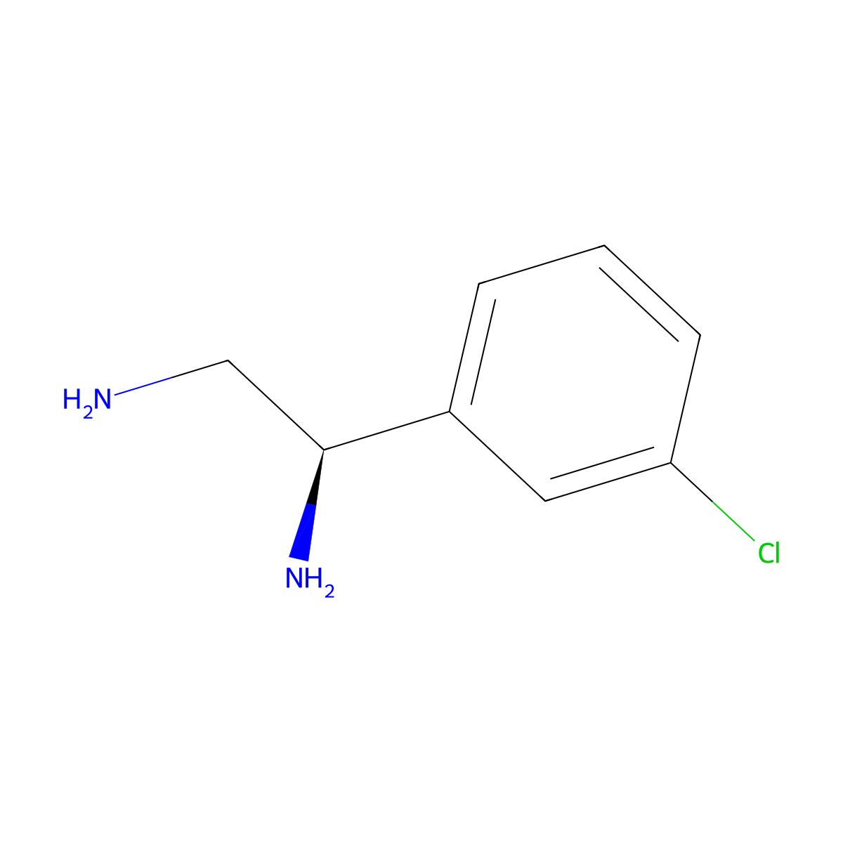 (1R)-1-(3-Chlorophenyl)ethane-1,2-diamine molecular structure, CAS 1213321-93-7