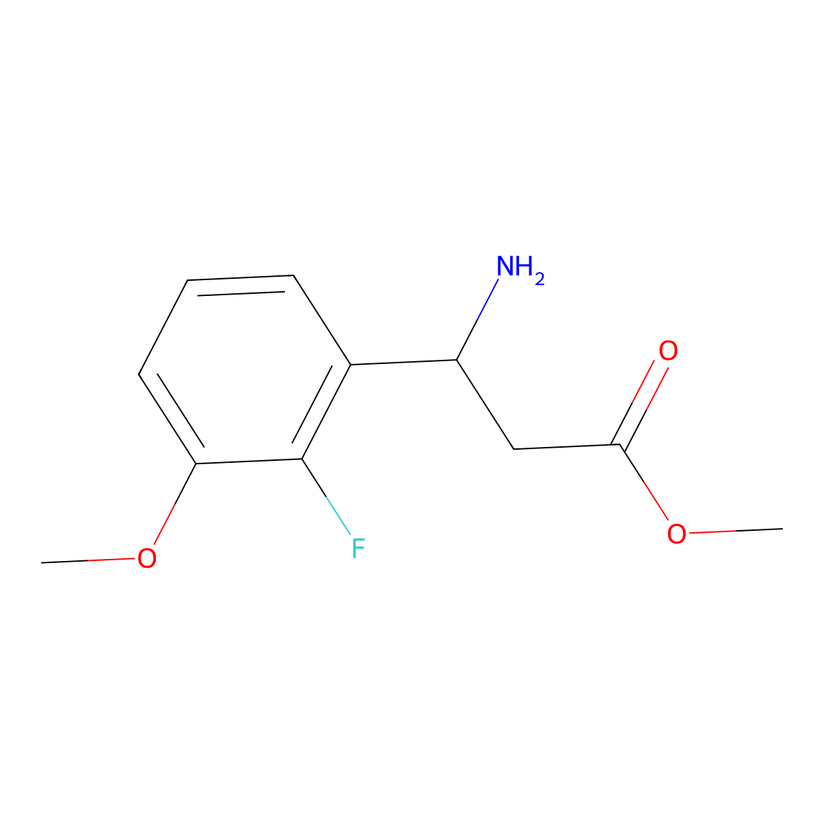 Methyl (R)-3-amino-3-(2-fluoro-3-methoxyphenyl)propanoate molecular structure, CAS 1213322-08-7