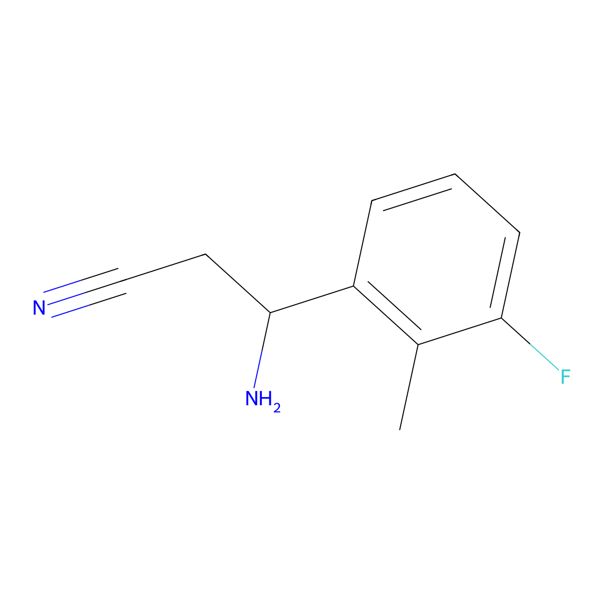 (3R)-3-amino-3-(3-fluoro-2-methylphenyl)propanenitrile molecular structure, CAS 1213323-52-4