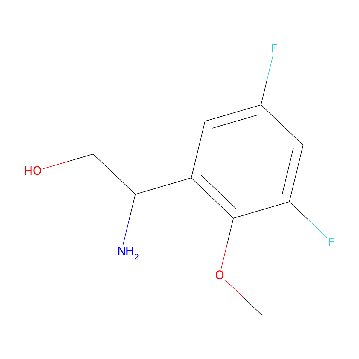 (s)-2-Amino-2-(3,5-difluoro-2-methoxyphenyl)ethan-1-ol molecular structure, CAS 1213323-80-8