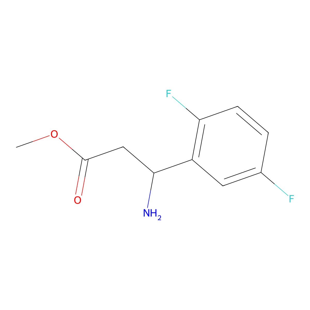 Methyl (R)-3-amino-3-(2,5-difluorophenyl)propanoate molecular structure, CAS 1213324-21-0