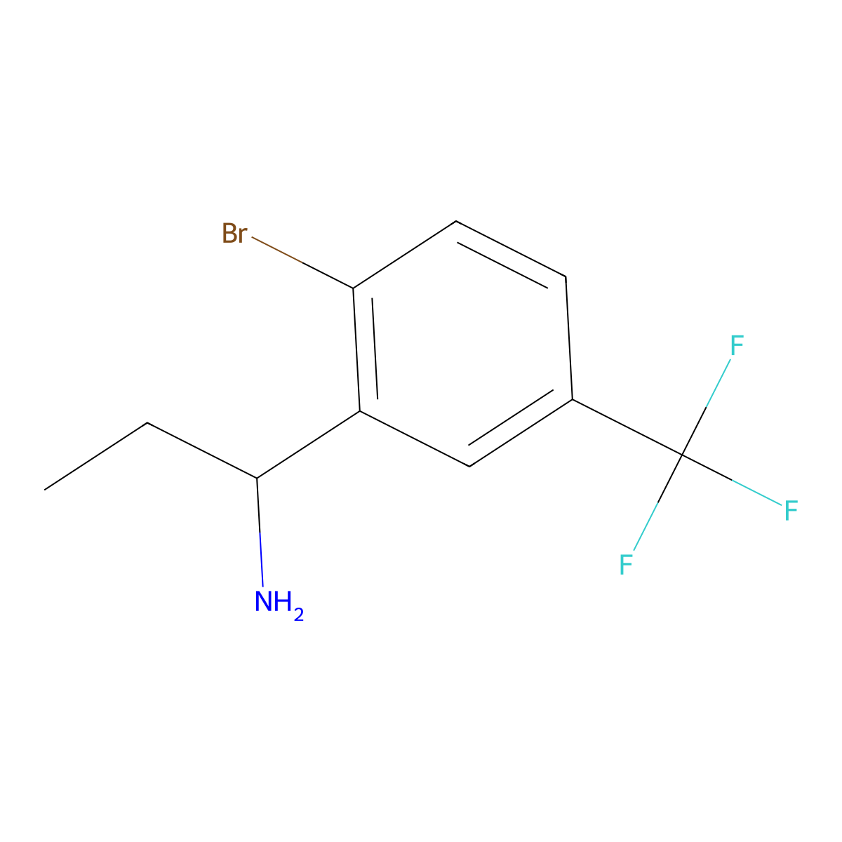 (R)-1-(2-Bromo-5-(trifluoromethyl)phenyl)propan-1-amine molecular structure, CAS 1213324-95-8