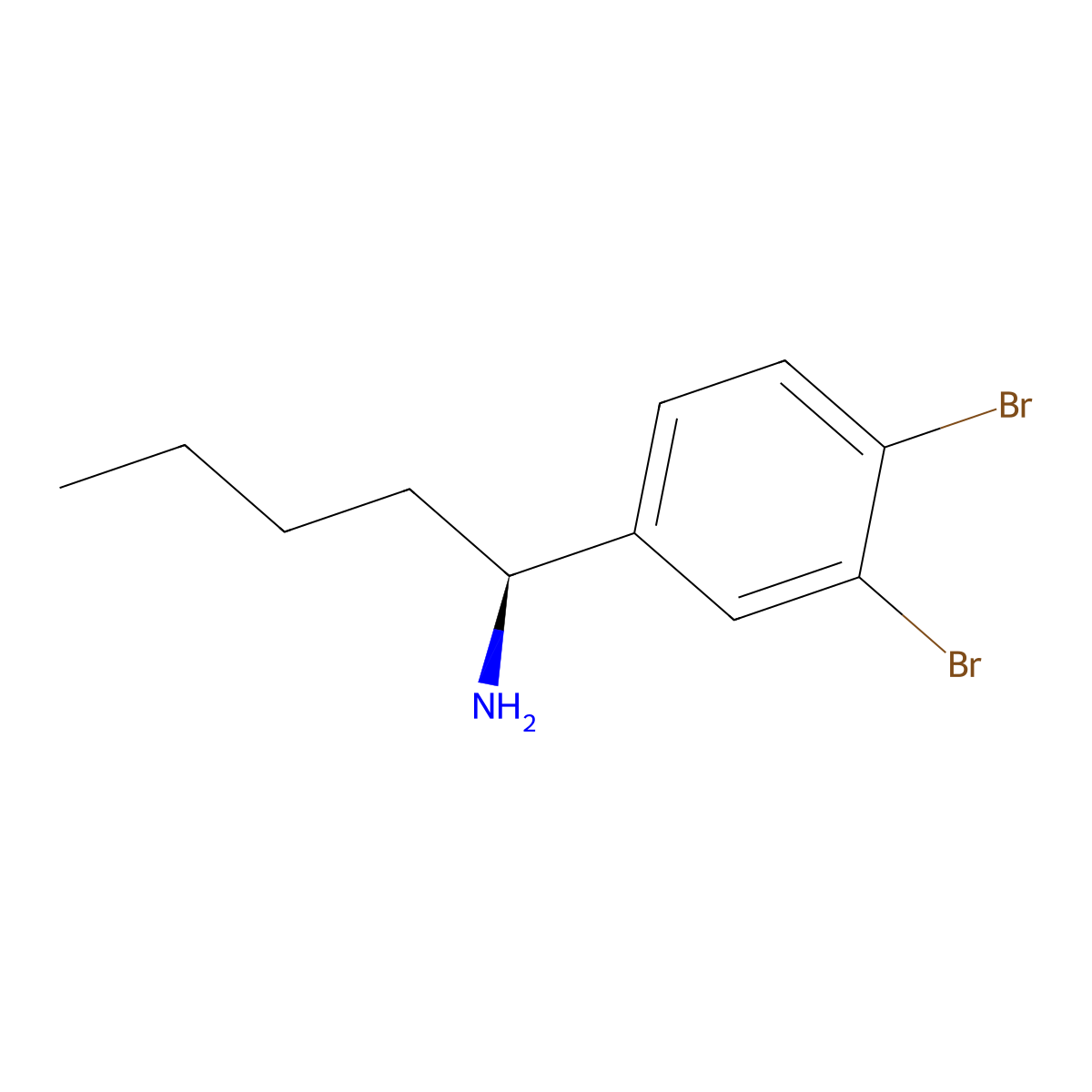 (S)-1-(3,4-Dibromophenyl)pentan-1-amine molecular structure, CAS 1213326-04-5
