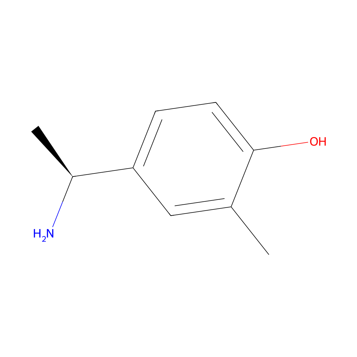4-((1S)-1-Aminoethyl)-2-methylphenol molecular structure, CAS 1213326-17-0