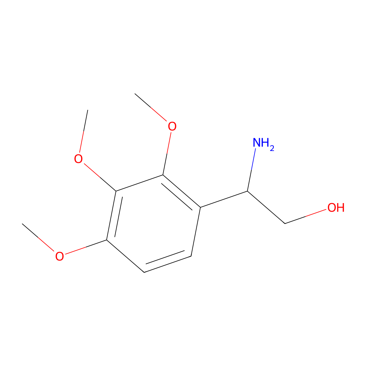 (2R)-2-amino-2-(2,3,4-trimethoxyphenyl)ethan-1-ol molecular structure, CAS 1213327-80-0