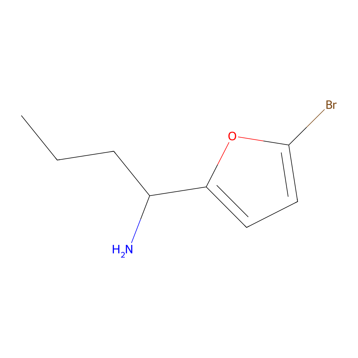 (R)-1-(5-Bromofuran-2-yl)butan-1-amine molecular structure, CAS 1213327-95-7