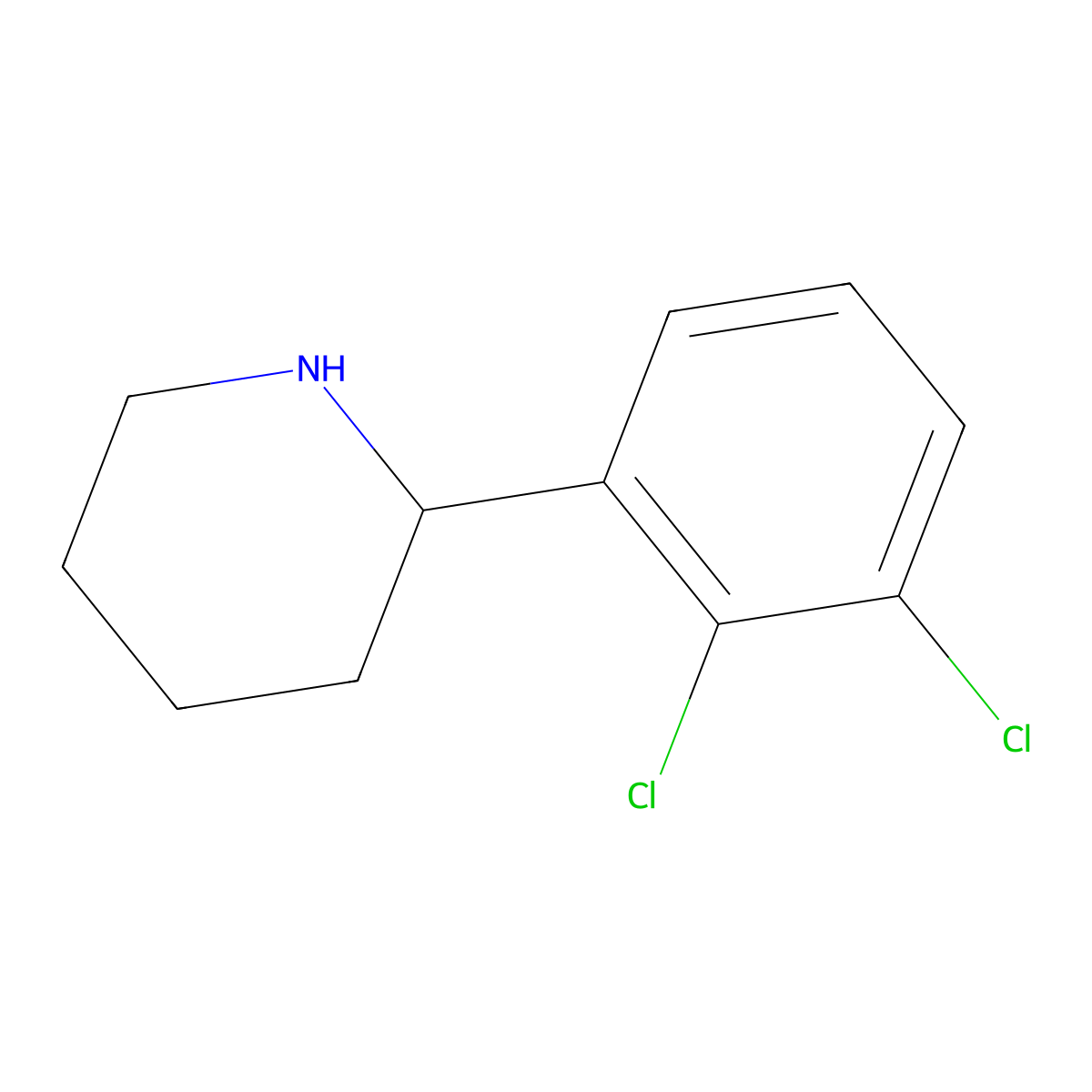 (2R)-2-(2,3-dichlorophenyl)piperidine molecular structure, CAS 1213330-10-9