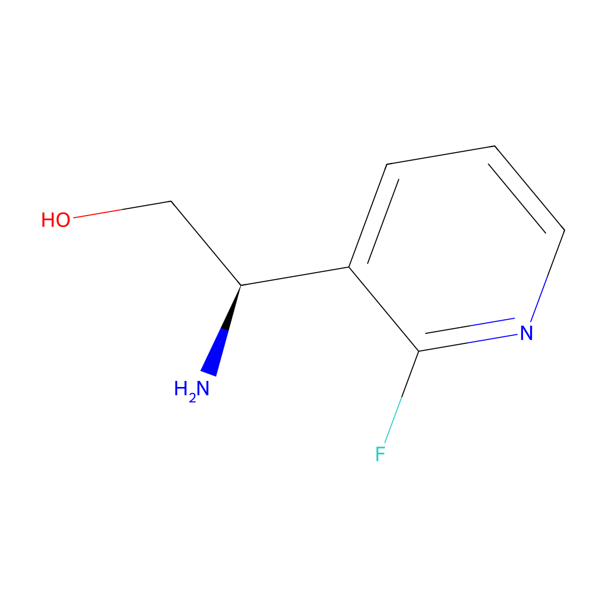 (2R)-2-amino-2-(2-fluoropyridin-3-yl)ethan-1-ol molecular structure, CAS 1213332-63-8